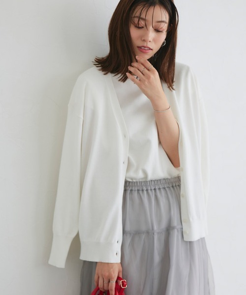 Pierrot（ピエロ）の「ニットカーディガン（カーディガン/ボレロ・レディース・ブラック/オフホワイト/グリーン/グレー/ブルーグリーン/ブラウン/ブルー・M/L）」の14枚目の写真