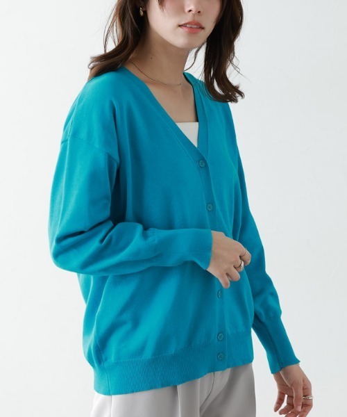 Pierrot（ピエロ）の「ニットカーディガン（カーディガン/ボレロ・レディース・ブラック/オフホワイト/グリーン/グレー/ブルーグリーン/ブラウン/ブルー・M/L）」の9枚目の写真