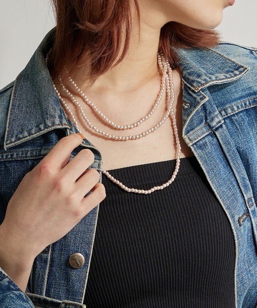 Hawk Company(ホークカンパニー)の「【Hawk Company】ロングパールマルチネックレス 5489(ネックレス・レディース・ホワイト/ピンク・FREE)」の6枚目の写真