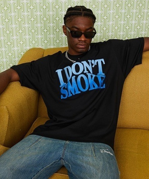 tシャツ A'GEM/9 × .kom「DONSMOKE/ドンスモーク」スローガン 半袖 カットソー レディース メンズ A'gem 9 tシャツ A'GEM/9 × .kom「DONSMOKE/ドンスモーク