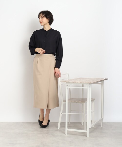 DRESKIP（ドレスキップ）の「◆【優しい風合いの上品さ】スタンドプチフリル ブラウス（シャツ/ブラウス・レディース・ライトグリーン/オフホワイト/ベージュ/ブラック・00）」の15枚目の写真