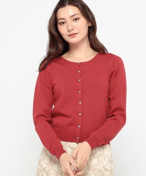 MISCH MASCH(ミッシュマッシュ)の「接触冷感ベーシックビジューカーディガン(カーディガン/ボレロ・レディース・ベージュ/ブラウン/レッド/グリーン/ピンク/オレンジ/ブルー/ライトブルー/ブラック/ホワイト・MEDIUM)」の20枚目の写真