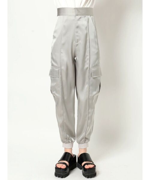 MURUA（ムルーア）の「リブジョガーパンツ（スウェットパンツ・レディース・ブラック/グレー・1/2）」の14枚目の写真