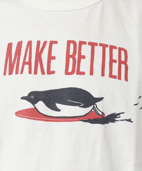 BARNS OUTFITTERS(バーンズアウトフィッターズ)の「【BARNS OUTFITTERS/バーンズ】別注吊り編みTシャツ MAKE BETTER(Tシャツ/カットソー・メンズ・グレイッシュブルー/グリーン/ホワイト/キナリ・S/M/L/XL)」の10枚目の写真