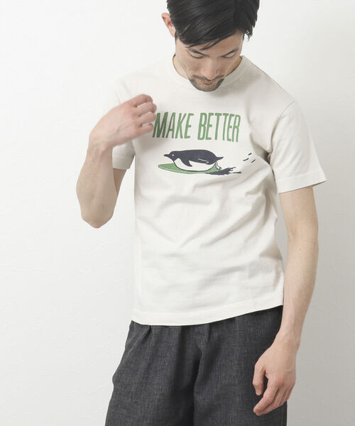 BARNS OUTFITTERS(バーンズアウトフィッターズ)の「【BARNS OUTFITTERS/バーンズ】別注吊り編みTシャツ MAKE BETTER(Tシャツ/カットソー・メンズ・グレイッシュブルー/グリーン/ホワイト/キナリ・S/M/L/XL)」の15枚目の写真