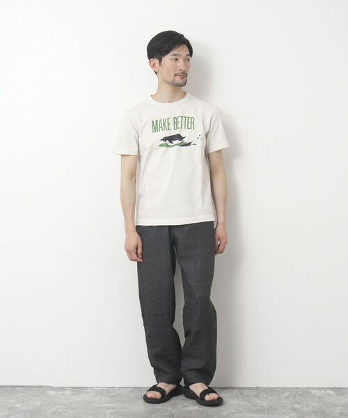 BARNS OUTFITTERS(バーンズアウトフィッターズ)の「【BARNS OUTFITTERS/バーンズ】別注吊り編みTシャツ MAKE BETTER(Tシャツ/カットソー・メンズ・グレイッシュブルー/グリーン/ホワイト/キナリ・S/M/L/XL)」の16枚目の写真