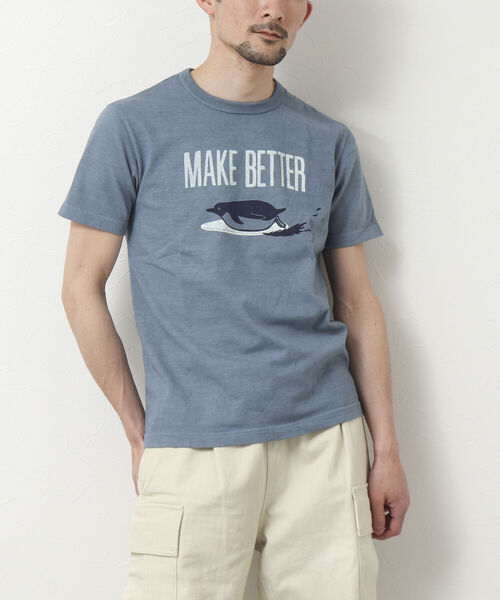 BARNS OUTFITTERS(バーンズアウトフィッターズ)の「【BARNS OUTFITTERS/バーンズ】別注吊り編みTシャツ MAKE BETTER(Tシャツ/カットソー・メンズ・グレイッシュブルー/グリーン/ホワイト/キナリ・S/M/L/XL)」の18枚目の写真