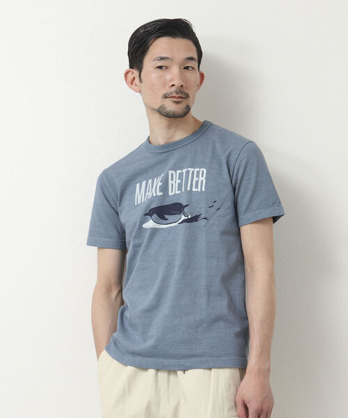 BARNS OUTFITTERS(バーンズアウトフィッターズ)の「【BARNS OUTFITTERS/バーンズ】別注吊り編みTシャツ MAKE BETTER(Tシャツ/カットソー・メンズ・グレイッシュブルー/グリーン/ホワイト/キナリ・S/M/L/XL)」の19枚目の写真