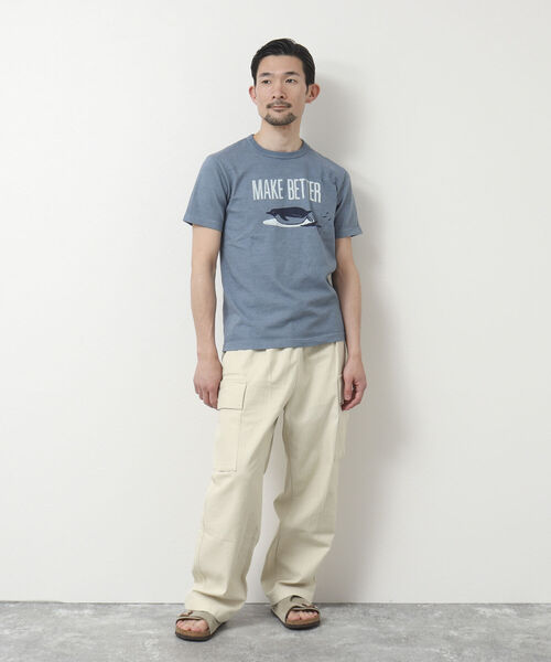 BARNS OUTFITTERS(バーンズアウトフィッターズ)の「【BARNS OUTFITTERS/バーンズ】別注吊り編みTシャツ MAKE BETTER(Tシャツ/カットソー・メンズ・グレイッシュブルー/グリーン/ホワイト/キナリ・S/M/L/XL)」の21枚目の写真