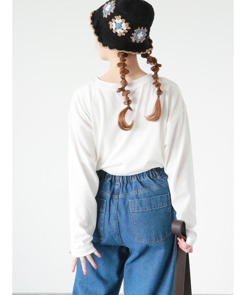 ehka sopo（エヘカソポ）の「ロゴプリントロンT（Tシャツ/カットソー・レディース・チャコール/キナリ/オフホワイト・ﾌﾘ-）」の6枚目の写真