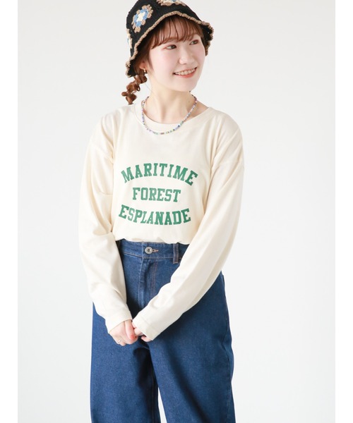 ehka sopo（エヘカソポ）の「ロゴプリントロンT（Tシャツ/カットソー・レディース・チャコール/キナリ/オフホワイト・ﾌﾘ-）」の14枚目の写真