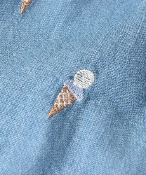 apres les cours（アプレレクール）の「さくらんぼ・アイス・ひまわり柄刺繍チュニック（チュニック・キッズ・サックスブルー/アイボリー/ピンク・80/90/100/110/120/130/140）」の14枚目の写真