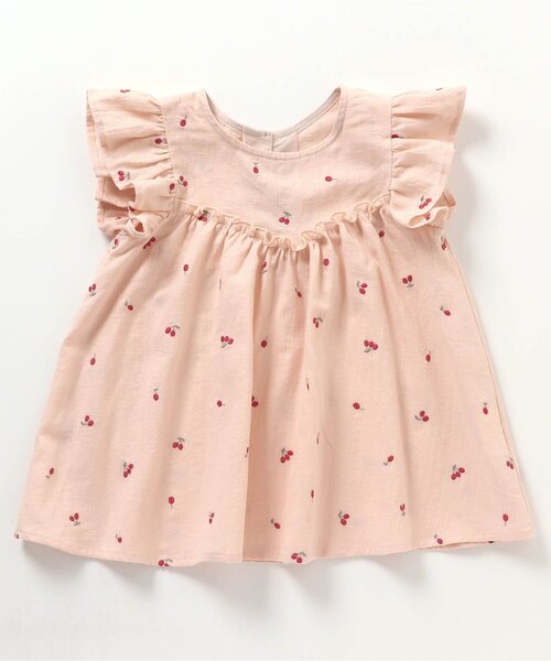 apres les cours（アプレレクール）の「さくらんぼ・アイス・ひまわり柄刺繍チュニック（チュニック・キッズ・サックスブルー/アイボリー/ピンク・80/90/100/110/120/130/140）」の15枚目の写真