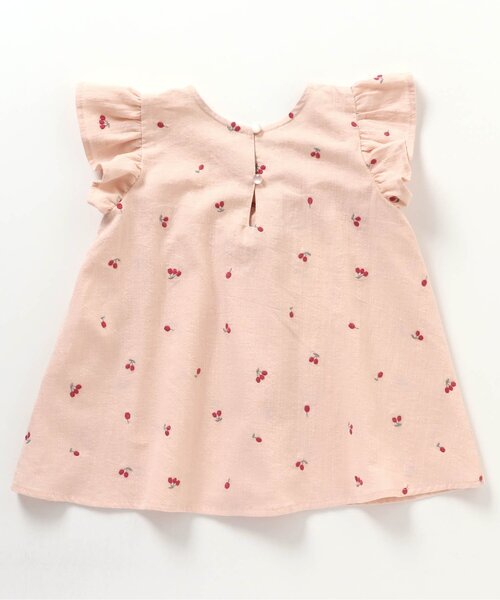 apres les cours（アプレレクール）の「さくらんぼ・アイス・ひまわり柄刺繍チュニック（チュニック・キッズ・サックスブルー/アイボリー/ピンク・80/90/100/110/120/130/140）」の19枚目の写真