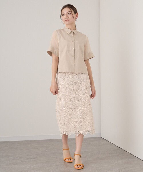 ANAYI（アナイ）の「タイプライターシアーシャツブラウス（シャツ/ブラウス・レディース・ベージュ/ブラック/ホワイト・38）」の13枚目の写真