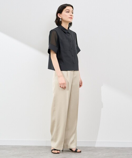 ANAYI（アナイ）の「タイプライターシアーシャツブラウス（シャツ/ブラウス・レディース・ベージュ/ブラック/ホワイト・38）」の16枚目の写真