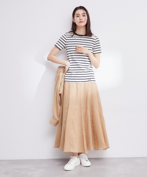 ROPE'（ロペ）の「【PETIT BATEAU（プチバトー）×ROPE'】ラウンドネックTEE（Tシャツ/カットソー・レディース・ホワイト/ブラック/オリーブ/ホワイト系その他2/ブルー系その他4・M/S）」の10枚目の写真