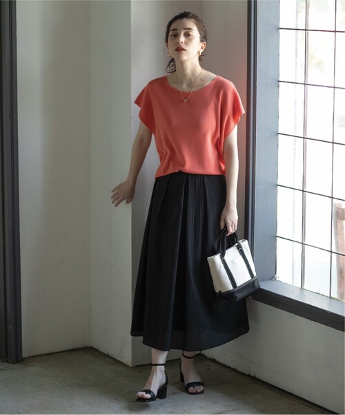 OPAQUE.CLIP(オペークドットクリップ)の「◆≪ヒルナンデス!で紹介≫ シアーギンガムチェックフレアスカート【洗濯機洗い可】(スカート・レディース・ブラック系1/ライトグリーン系1・36/38/40)」の6枚目の写真