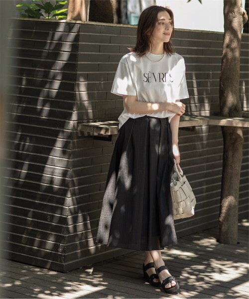 OPAQUE.CLIP(オペークドットクリップ)の「◆≪ヒルナンデス!で紹介≫ シアーギンガムチェックフレアスカート【洗濯機洗い可】(スカート・レディース・ブラック系1/ライトグリーン系1・36/38/40)」の10枚目の写真