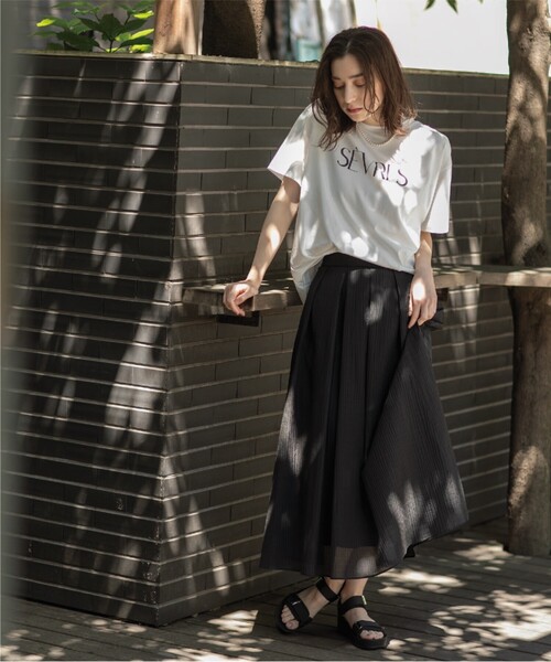 OPAQUE.CLIP(オペークドットクリップ)の「◆≪ヒルナンデス!で紹介≫ シアーギンガムチェックフレアスカート【洗濯機洗い可】(スカート・レディース・ブラック系1/ライトグリーン系1・36/38/40)」の14枚目の写真