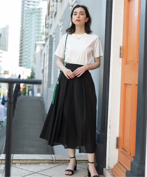 OPAQUE.CLIP(オペークドットクリップ)の「◆≪ヒルナンデス!で紹介≫ シアーギンガムチェックフレアスカート【洗濯機洗い可】(スカート・レディース・ブラック系1/ライトグリーン系1・36/38/40)」の16枚目の写真