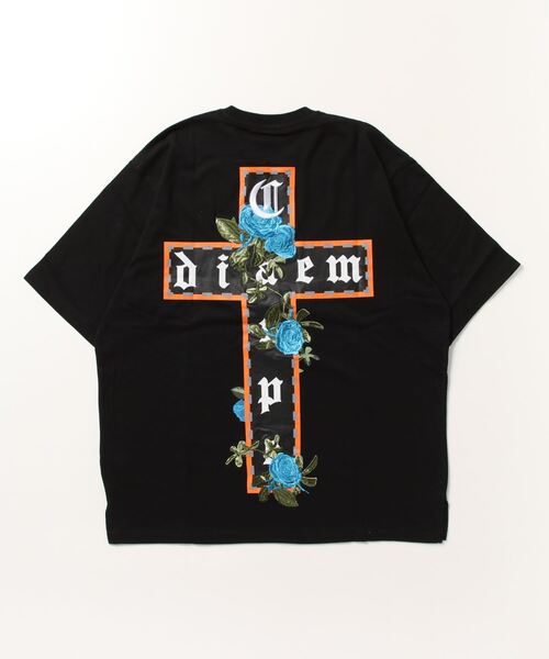 RE730（アールイーセブンサーティー）の「RE730 十字薔薇モチーフ　半袖ビッグシルエットTシャツ（Tシャツ/カットソー・メンズ・オフホワイト/ブラック/チャコールグレー・LARGE/MEDIUM/X-LARGE）」の5枚目の写真