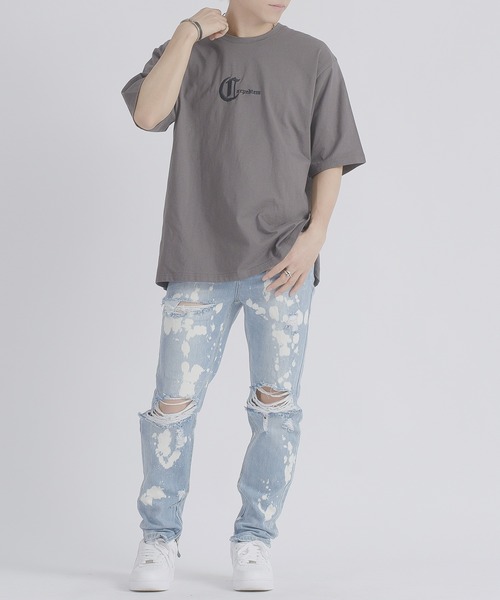 RE730（アールイーセブンサーティー）の「RE730 十字薔薇モチーフ　半袖ビッグシルエットTシャツ（Tシャツ/カットソー・メンズ・オフホワイト/ブラック/チャコールグレー・LARGE/MEDIUM/X-LARGE）」の16枚目の写真