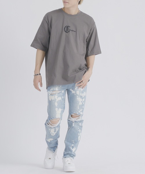RE730（アールイーセブンサーティー）の「RE730 十字薔薇モチーフ　半袖ビッグシルエットTシャツ（Tシャツ/カットソー・メンズ・オフホワイト/ブラック/チャコールグレー・LARGE/MEDIUM/X-LARGE）」の17枚目の写真