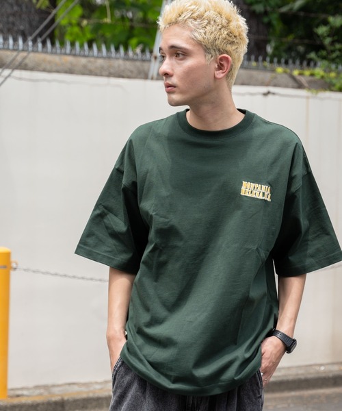 WEGO(ウィゴー)の「WEGO/ヘビーウエイトワンポイントロゴT(Tシャツ/カットソー・メンズ・グレー/ホワイト/ブラック/ダークグリーン・MEDIUM/LARGE)」の2枚目の写真