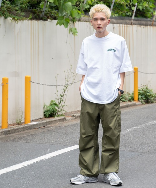 WEGO(ウィゴー)の「WEGO/ヘビーウエイトワンポイントロゴT(Tシャツ/カットソー・メンズ・グレー/ホワイト/ブラック/ダークグリーン・MEDIUM/LARGE)」の10枚目の写真