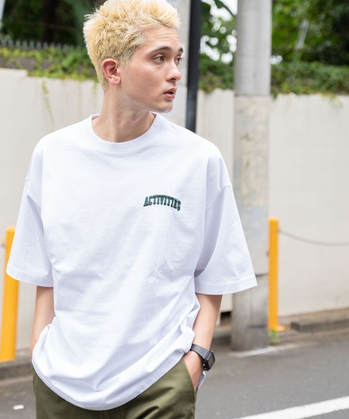 WEGO(ウィゴー)の「WEGO/ヘビーウエイトワンポイントロゴT(Tシャツ/カットソー・メンズ・グレー/ホワイト/ブラック/ダークグリーン・MEDIUM/LARGE)」の5枚目の写真