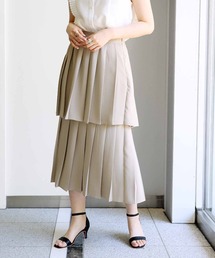2段プリーツスカート