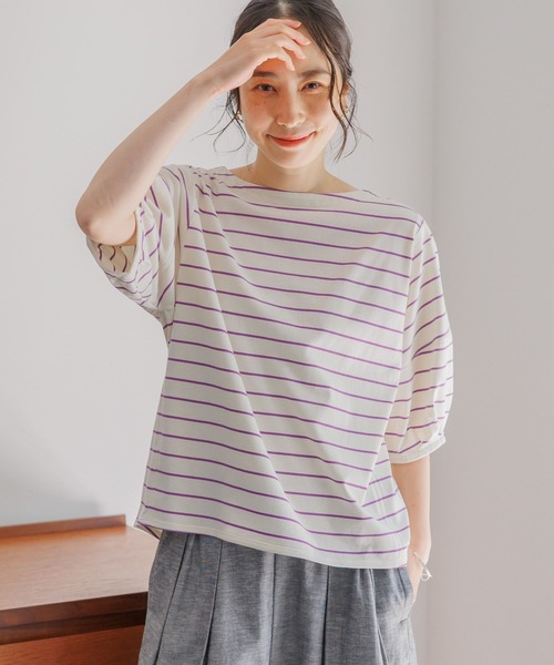 studio CLIP（スタディオクリップ）の「USAコットンパフスリーブプルオーバー2（Tシャツ/カットソー・レディース・その他1/その他2/ライトグレー/スモーク/オフホワイト・LARGE/MEDIUM）」の4枚目の写真