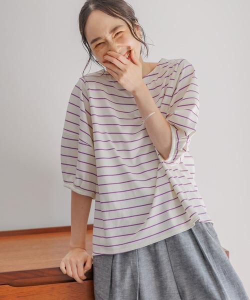 studio CLIP（スタディオクリップ）の「USAコットンパフスリーブプルオーバー2（Tシャツ/カットソー・レディース・その他1/その他2/ライトグレー/スモーク/オフホワイト・LARGE/MEDIUM）」の19枚目の写真