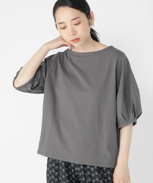 studio CLIP（スタディオクリップ）の「USAコットンパフスリーブプルオーバー2（Tシャツ/カットソー・レディース・その他1/その他2/ライトグレー/スモーク/オフホワイト・LARGE/MEDIUM）」の13枚目の写真