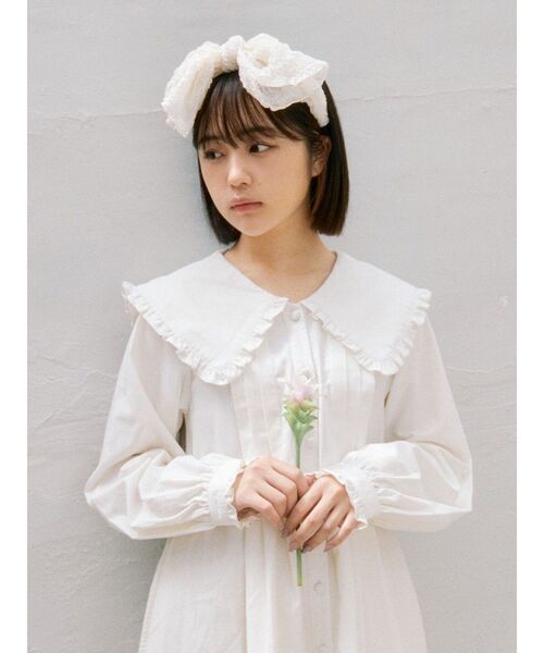 merry jenny（メリージェニー）の「くしゅくしゅリボンカチューシャ（カチューシャ・レディース・ブルー/オフホワイト/ブラック・FREE）」の13枚目の写真