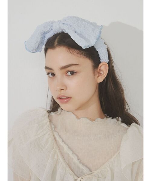 merry jenny（メリージェニー）の「くしゅくしゅリボンカチューシャ（カチューシャ・レディース・ブルー/オフホワイト/ブラック・FREE）」の11枚目の写真