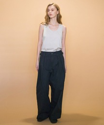 【my beautiful landlet】MILITARY CLOTH TUCK WIDE PANTS