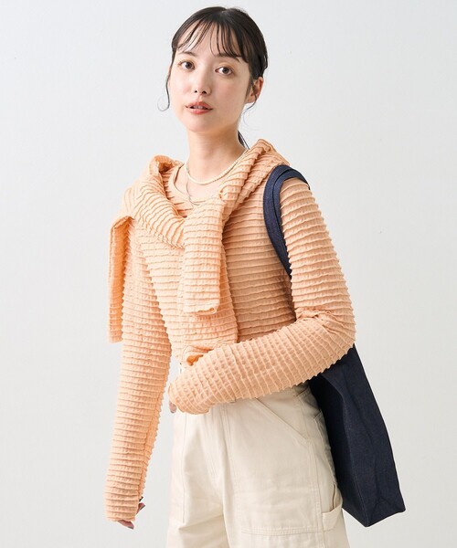 FREAK'S STORE(フリークスストア)の「ミニフリルロングスリーブTシャツ(Tシャツ/カットソー・レディース・オフホワイト/ブラック/ピンク・フリ-)」の21枚目の写真
