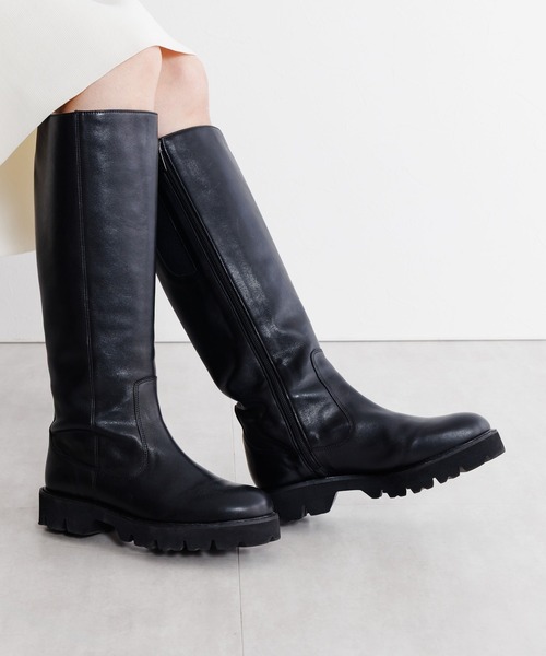 未使用級☆HIMIKO ポインテッド ロングブーツ ブラック スエード 24cm 未使用級☆HIMIKO ポインテッド ロングブーツ ブラック スエード 24cm