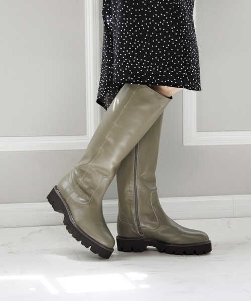 極美品✨ ヒミコ ストレッチブーツ （23㌢） トラックソール HIMIKO HIMIKO ブーツ 「HIMIKO」「撥水」トラックソールサイドジップ