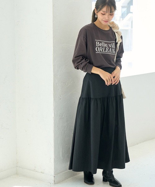 ROPE' PICNIC（ロペピクニック）の「ナイロンギャザースカート（スカート・レディース・ブラック/カーキ・40/38）」の16枚目の写真