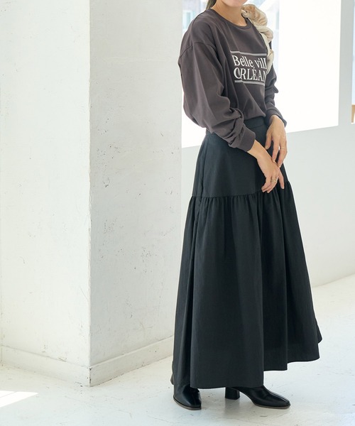 ROPE' PICNIC（ロペピクニック）の「ナイロンギャザースカート（スカート・レディース・ブラック/カーキ・40/38）」の17枚目の写真