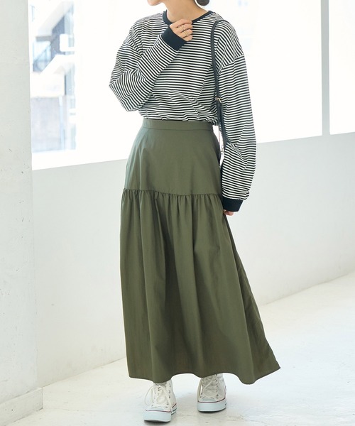 ROPE' PICNIC（ロペピクニック）の「ナイロンギャザースカート（スカート・レディース・ブラック/カーキ・40/38）」の22枚目の写真