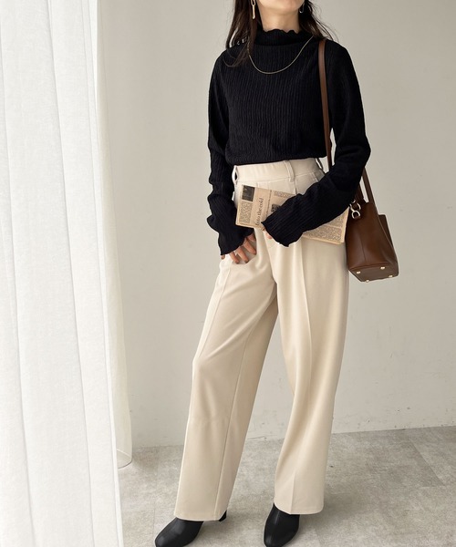 GeeRA（ジーラ）の「【新色追加】前後２wayメロウハイネックカットソー（Tシャツ/カットソー・レディース・ブラック/モカ/ブルー/アイボリー/ライトグレー/グレイッシュベージュ・SMALL/X-LARGE/MEDIUM/LARGE）」の20枚目の写真