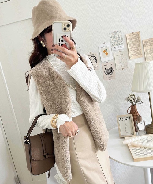 セール】【新色追加】前後2wayメロウハイネックカットソー（Tシャツ