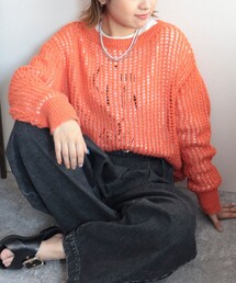 fredy emue | ウール混メッシュニットプルオーバー(ニット/セーター)