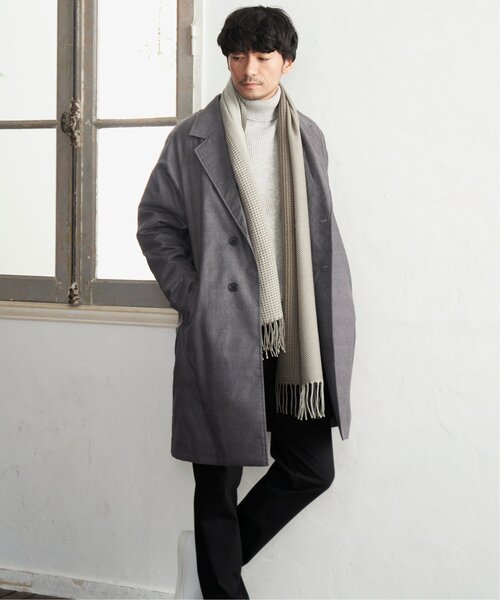 ikka（イッカ）の「【抗菌防臭】編地切り替えワイドマフラー（マフラー・メンズ・モカ/ブラック・FREE）」の5枚目の写真