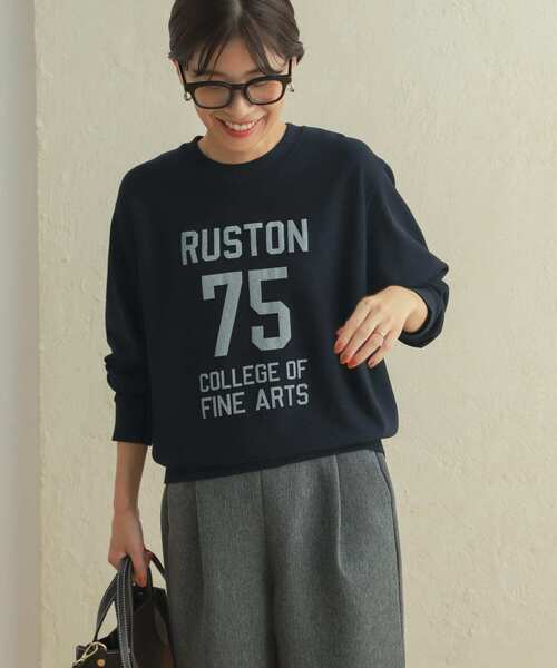 URBAN RESEARCH DOORS（アーバンリサーチドアーズ）の「ミニ裏毛ナンバリングスウェット（スウェット・レディース・ネイビー/オートミール・MEDIUM）」の15枚目の写真