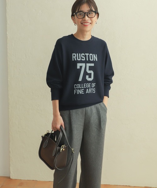 URBAN RESEARCH DOORS（アーバンリサーチドアーズ）の「ミニ裏毛ナンバリングスウェット（スウェット・レディース・ネイビー/オートミール・MEDIUM）」の21枚目の写真